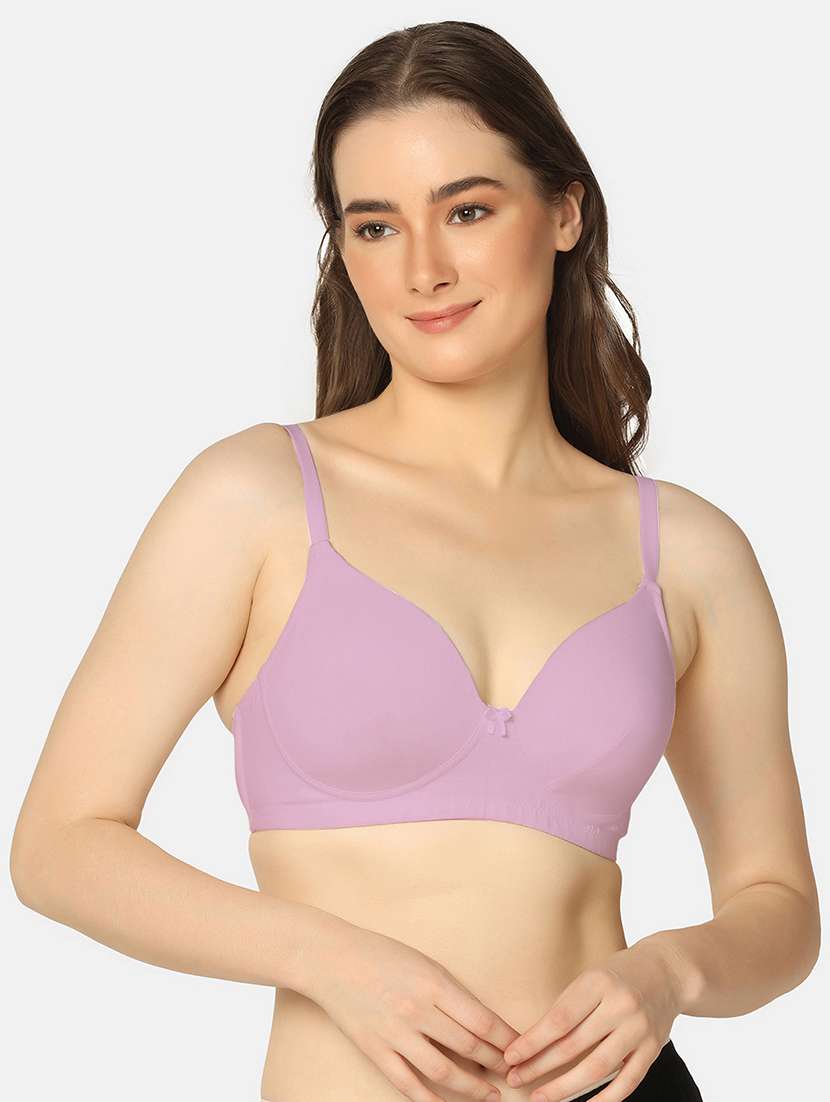 women purple cotton t-shirt bra