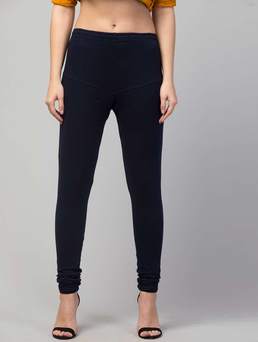 women mid rise solid legging