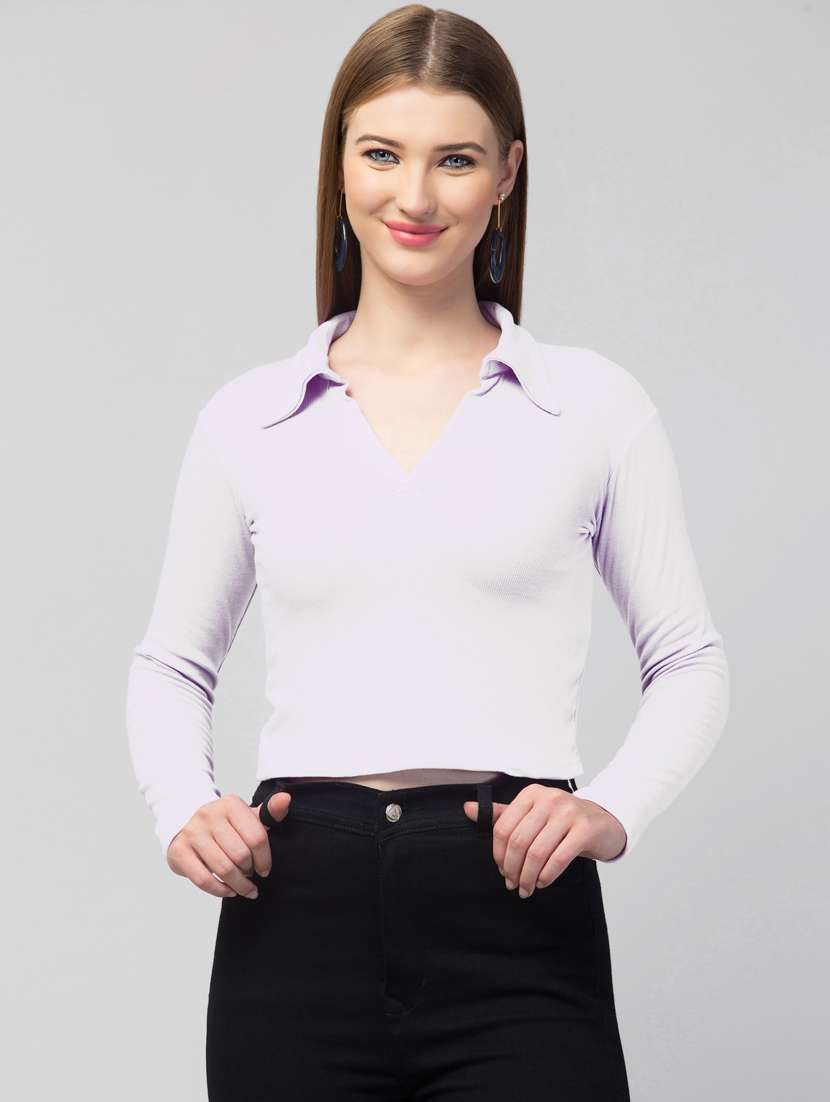 white solid casual top