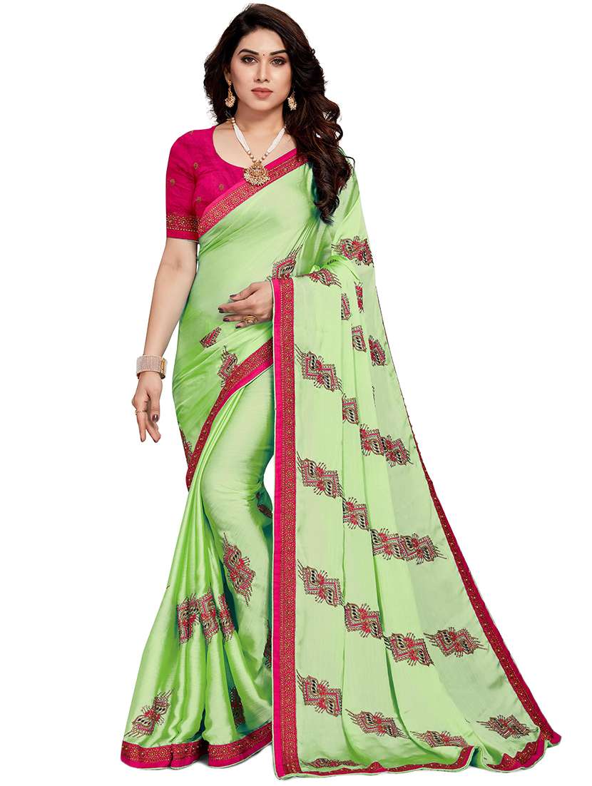 women's embroidered saree with blouse