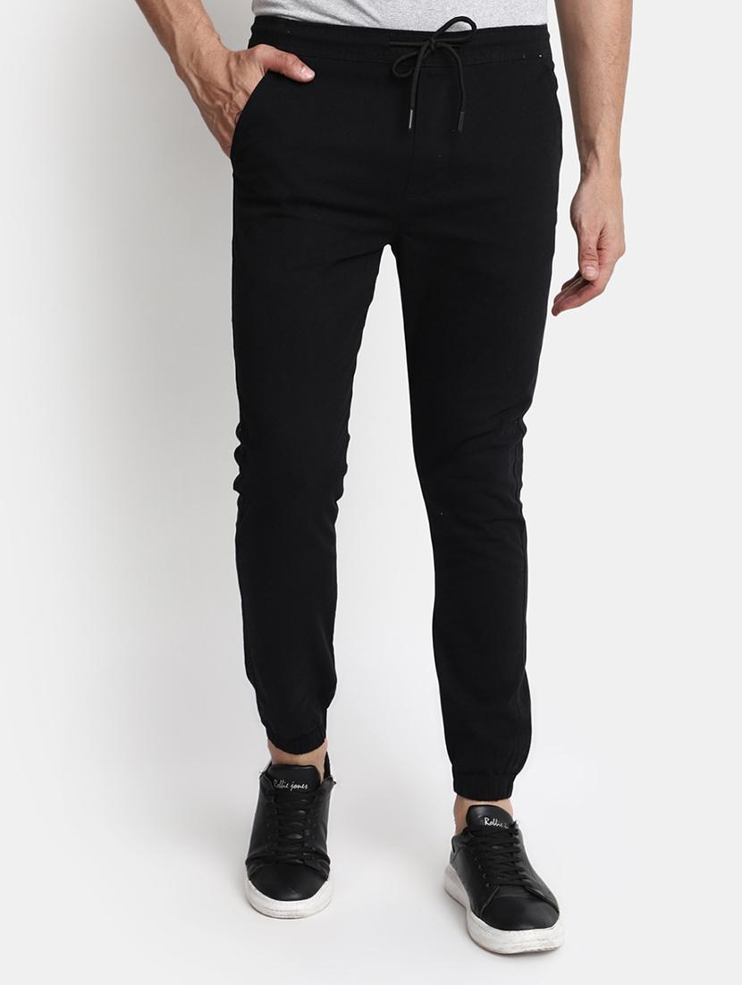 black cotton joggers track pant