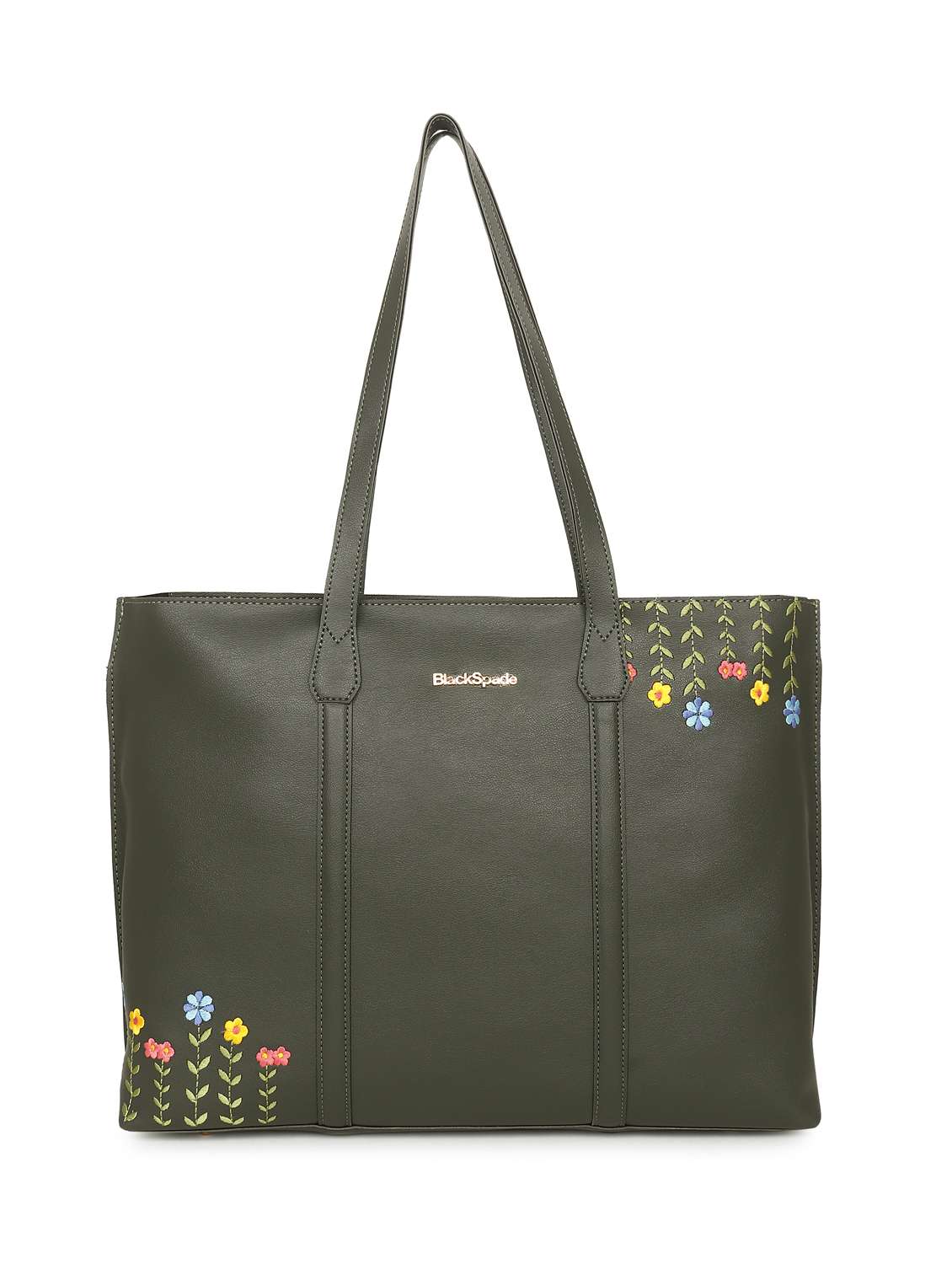 women leatherette embroidered tote bag