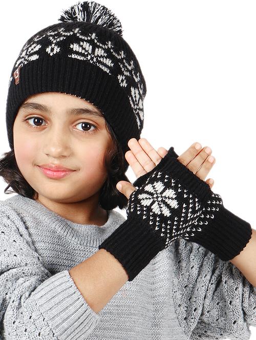 girls knitted wool gloves - 20485513 - Very Small Image - 1