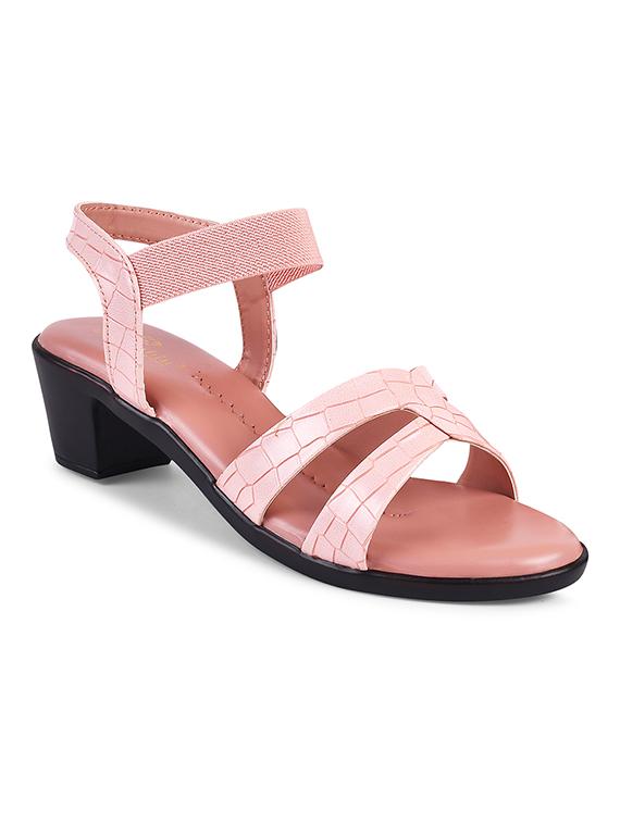 women peach ankle strap sandal
