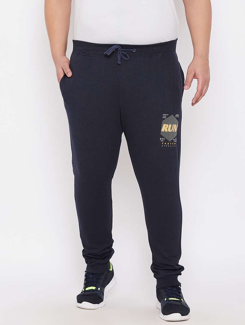 men placement print mid rise full length jogger