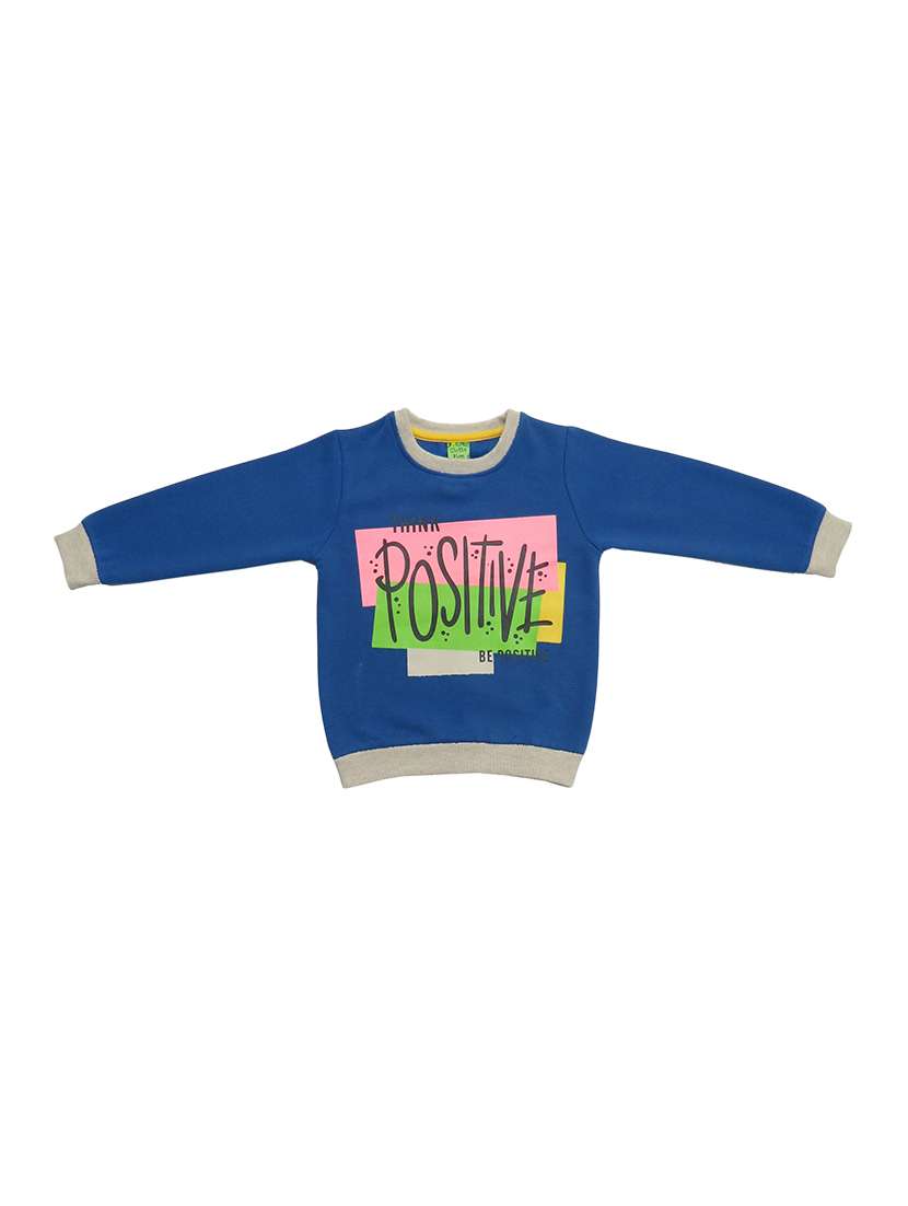 boys round neck printed sweatshirt
