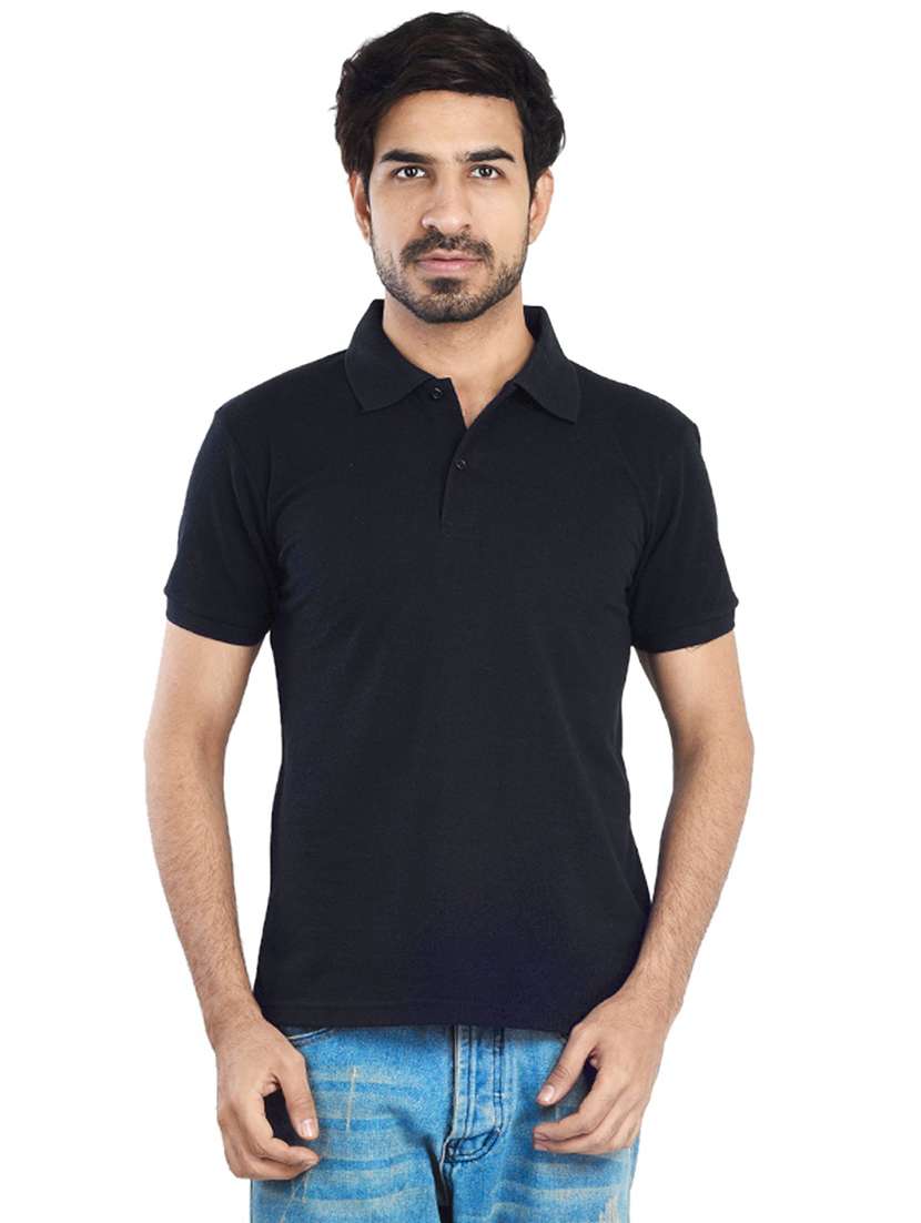 men polo neck plain t-shirt
