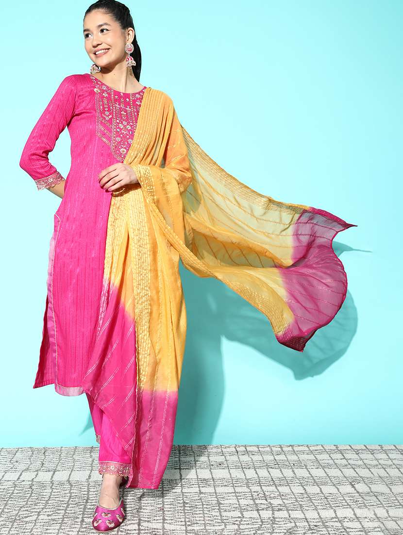 women kurta pant set with dupatta