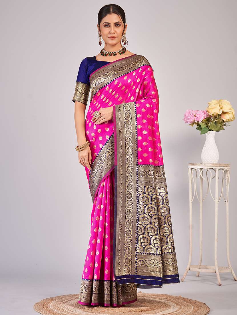 women self design banarasi saree with blouse