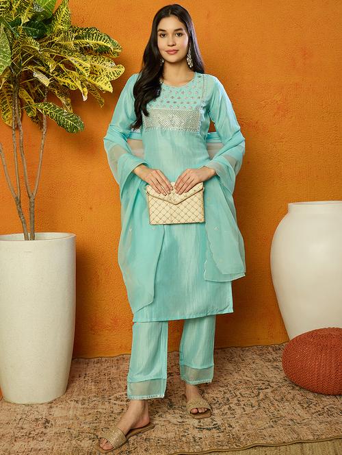 women three quarter sleeve suit set - 21242376 - Very Small Image - 1