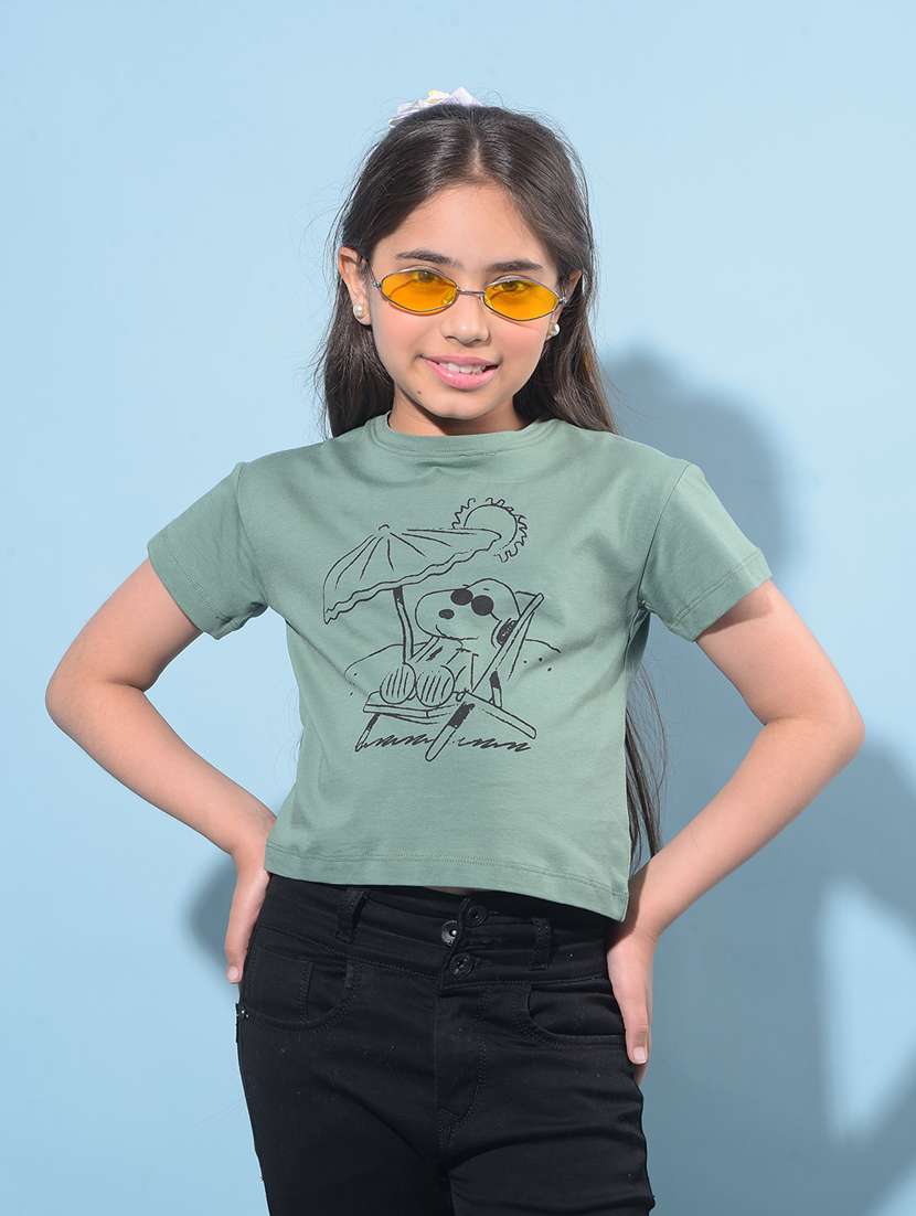 green cotton regular tee