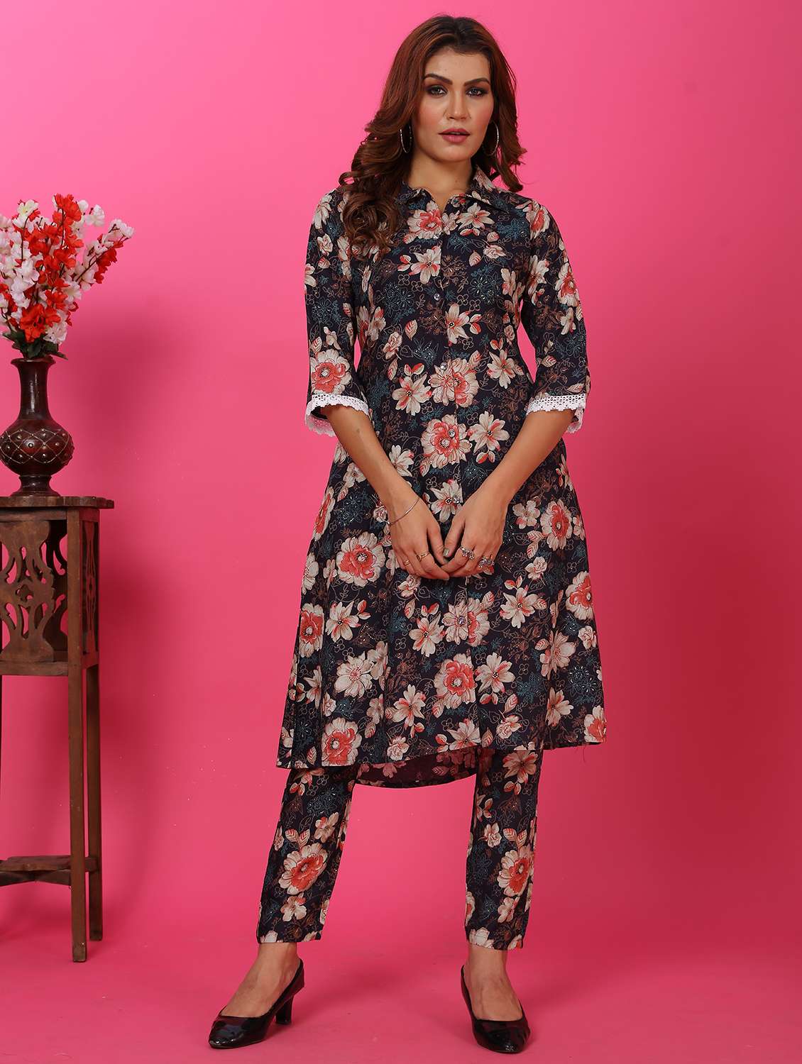 women floral printed kurta pant set