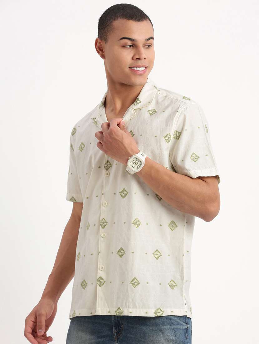 men printed casual shirt