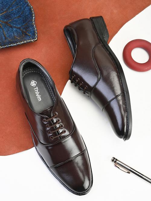 brown synthetic laceup oxfords - 21279650 - Very Small Image - 1