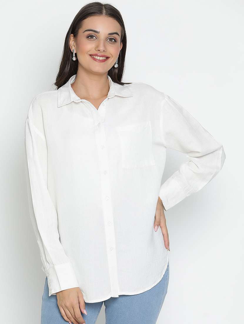 women white solid shirt