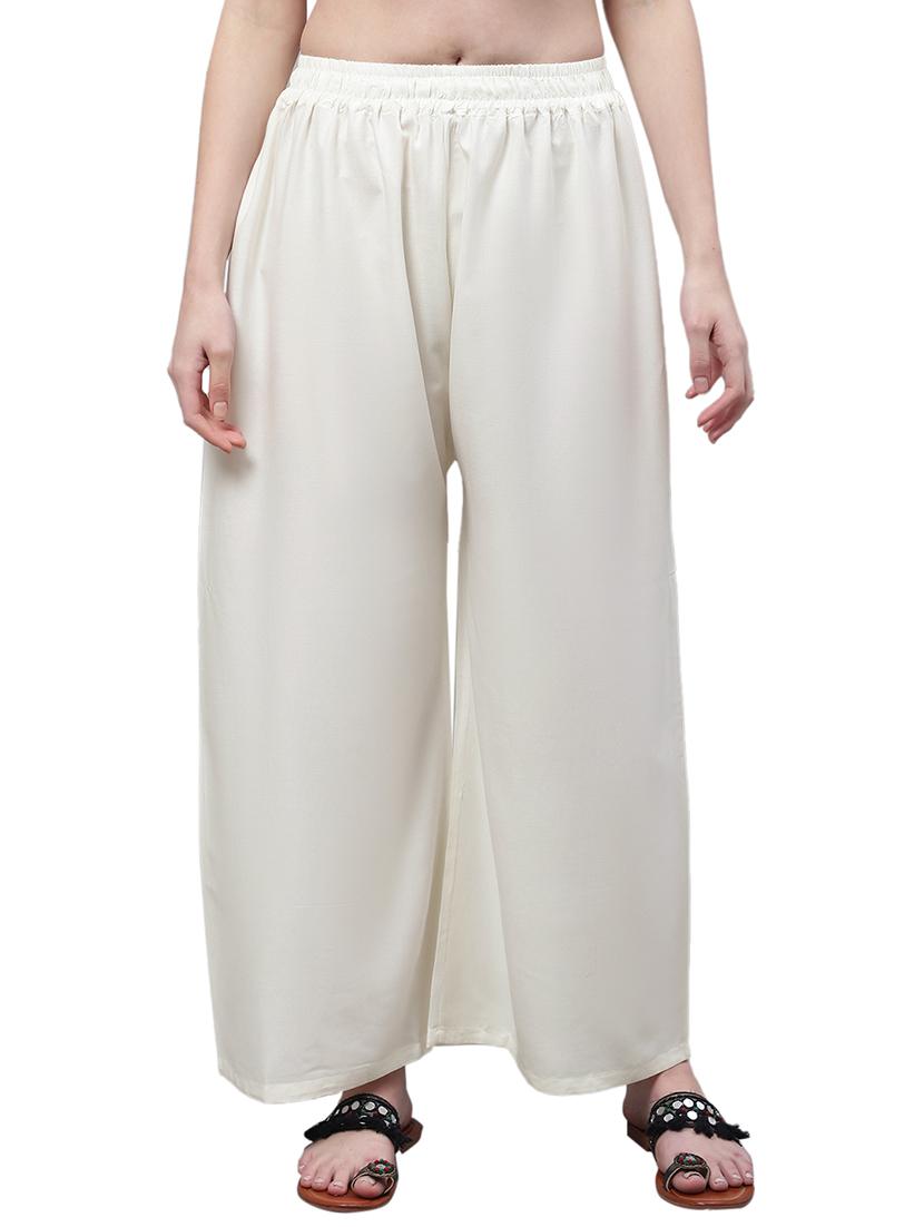women solid relaxed fit palazzo