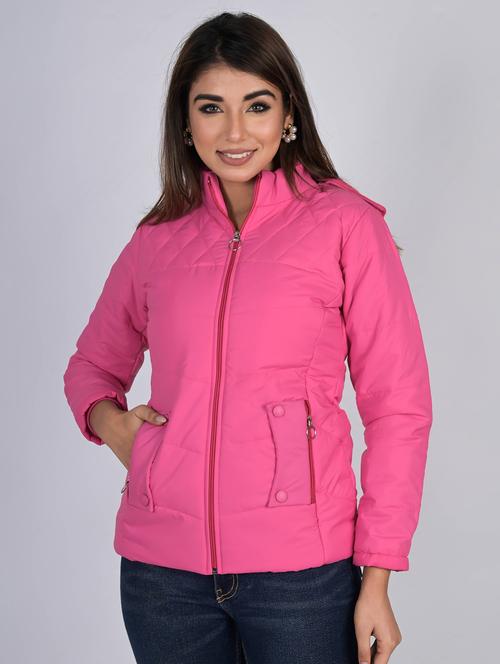 women solid long sleeves quilted jacket - 21553841 - Very Small Image - 1