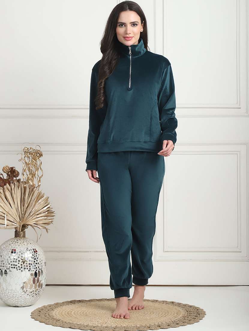 women solid pyjama nightwear set