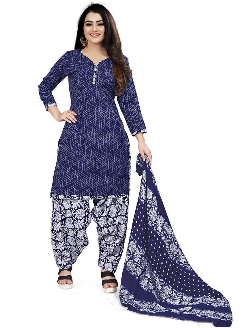 women geometric kurta salwar set with dupatta