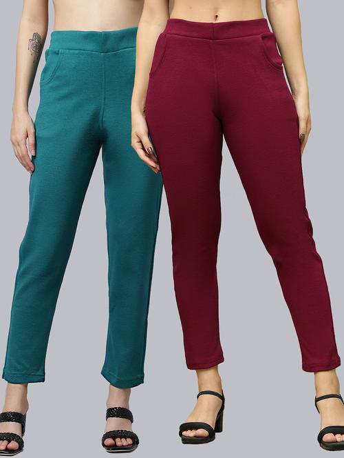 women pack of 2 solid woolen jeggings - 21639923 - Very Small Image - 1
