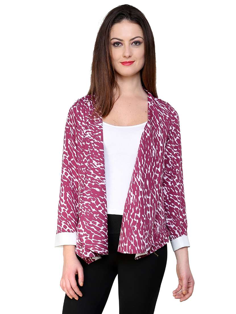 women printed casual blazer