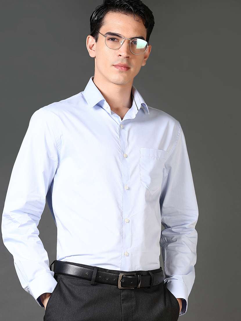 men solid long sleeve formal shirt