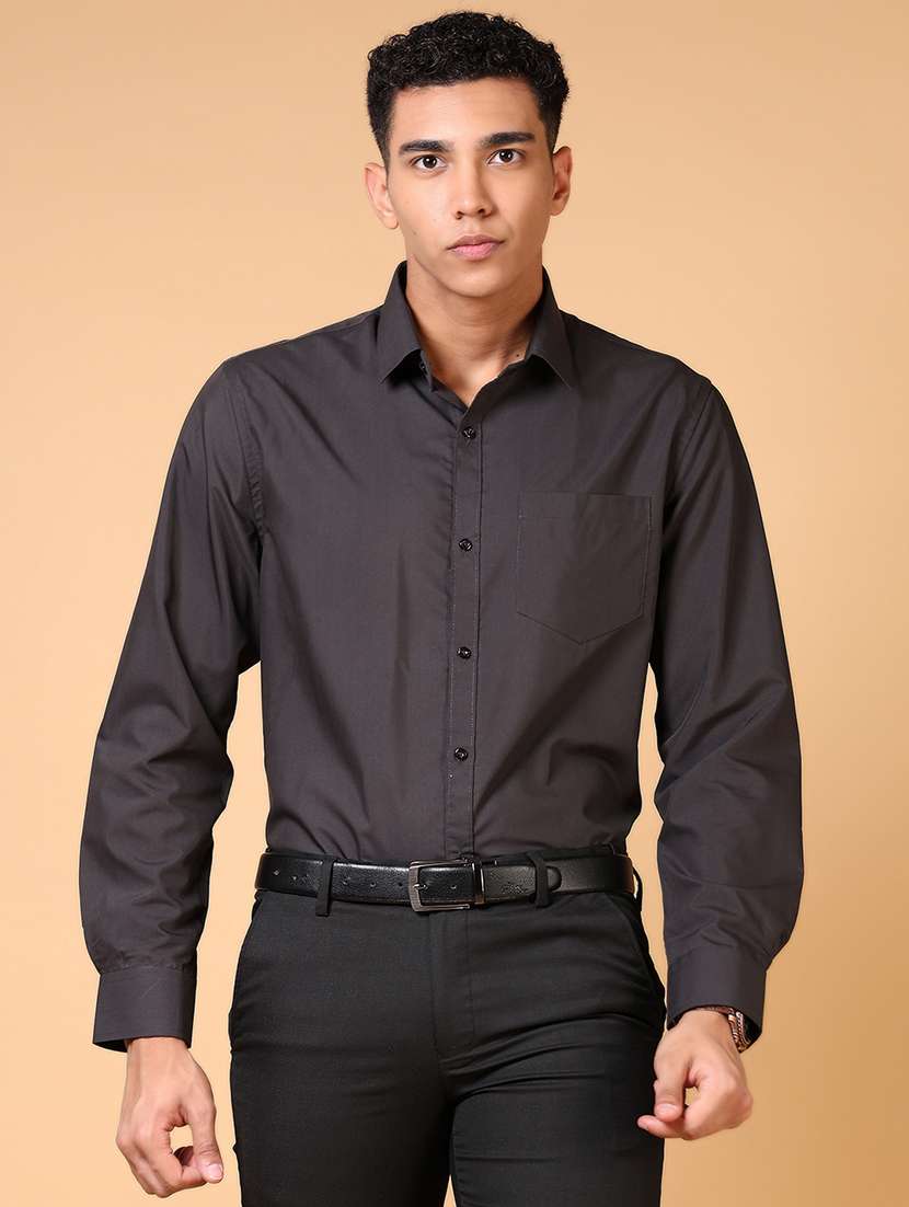men solid long sleeve formal shirt
