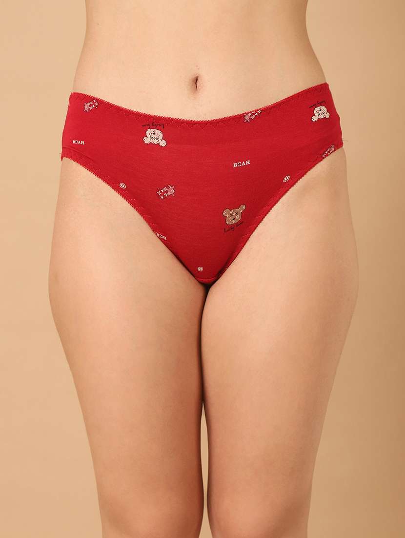 women printed mid rise bikini panty