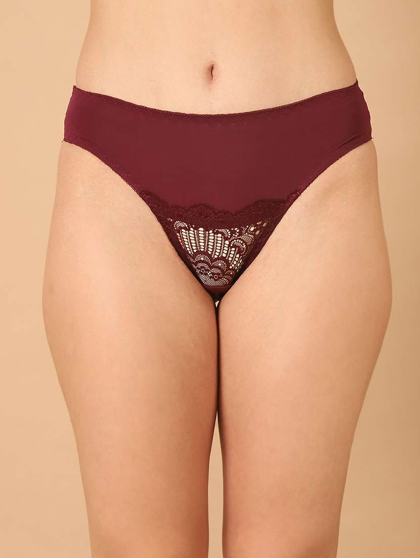 women solid mid rise bikini panty