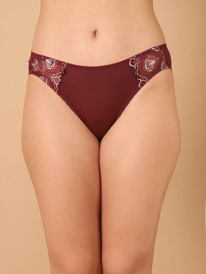 women solid mid rise bikini panty