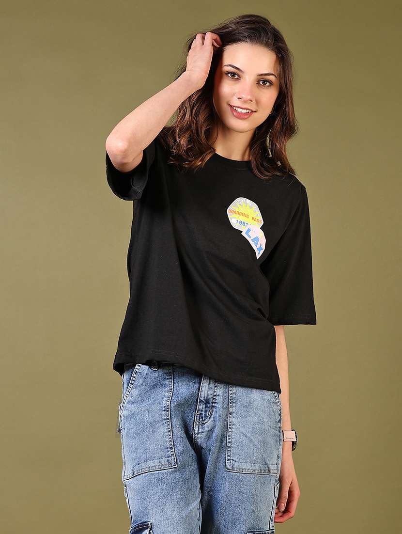 women back print short sleeve t-shirt