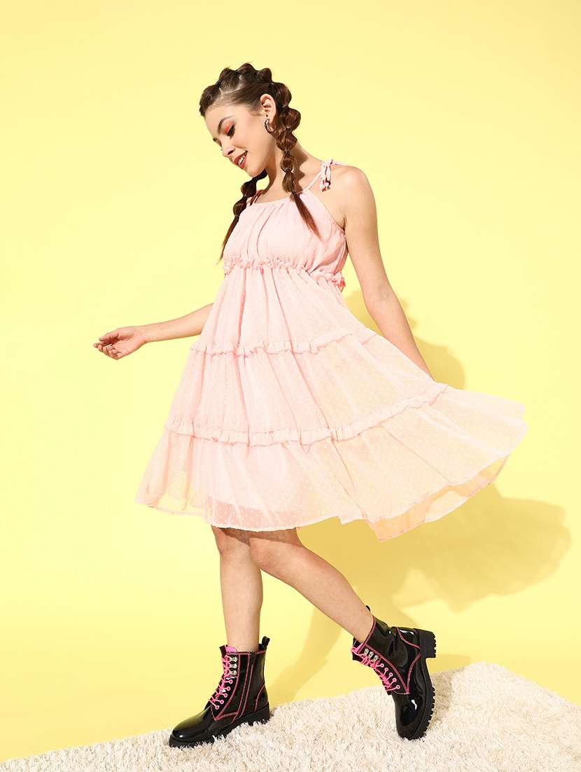 women self design tiered dress