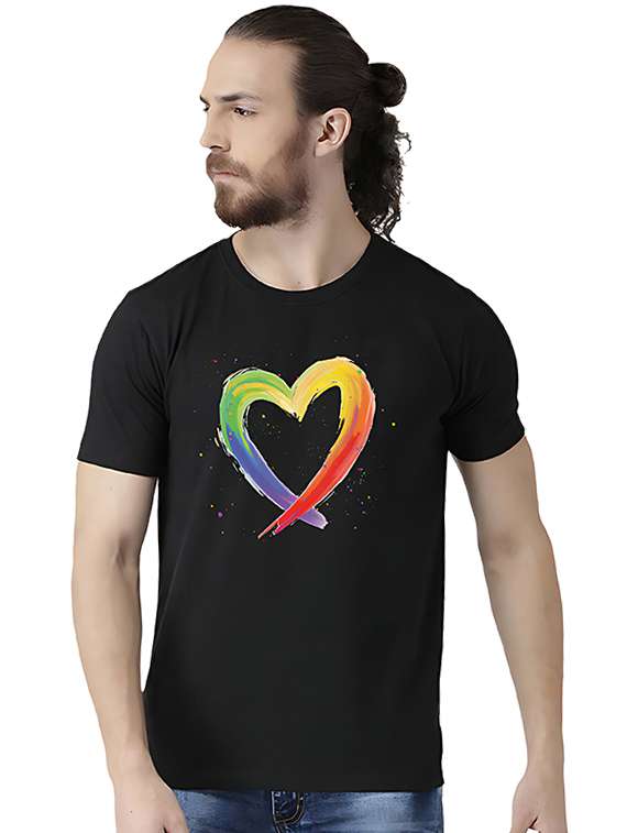 men front print short sleeve t-shirt
