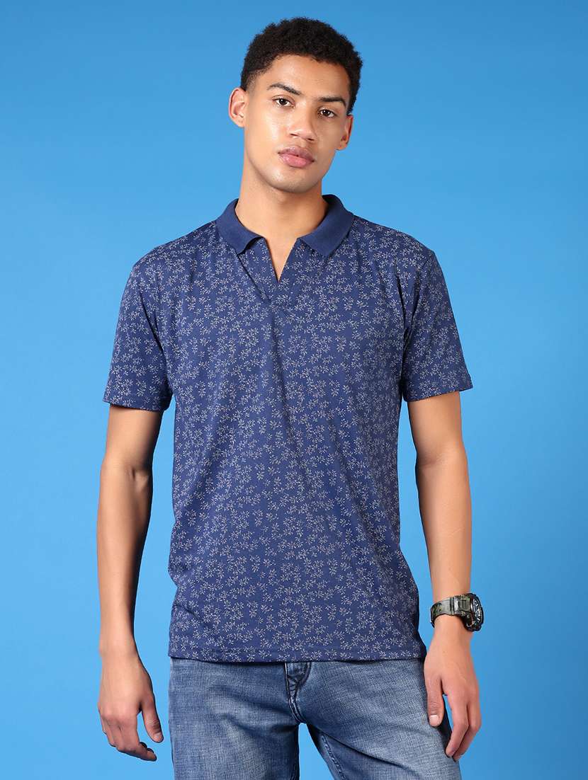 men short sleeves printed polo t-shirt