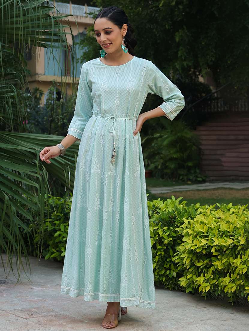 women printed fit & flare ethnic dress