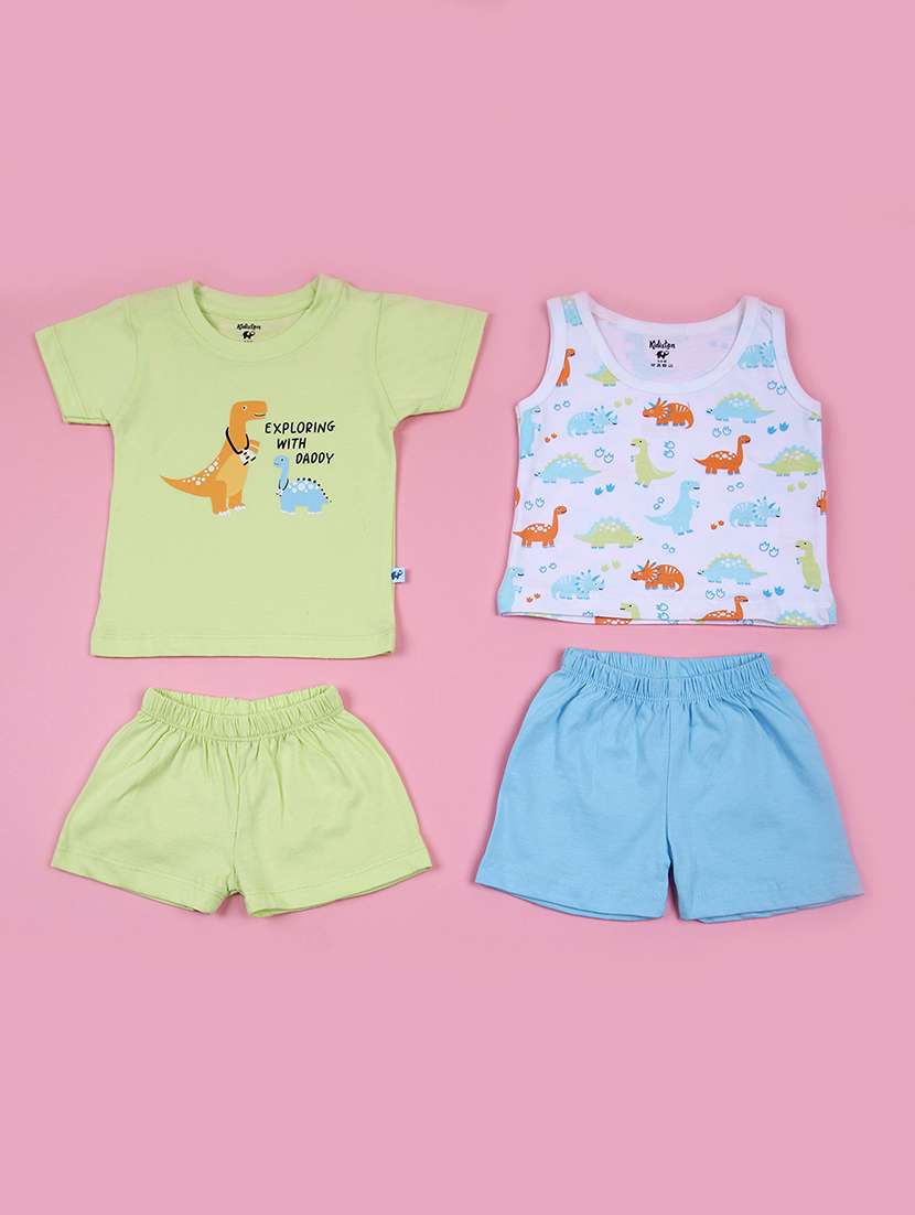 kids pack of 2 printed t-shirt and short set