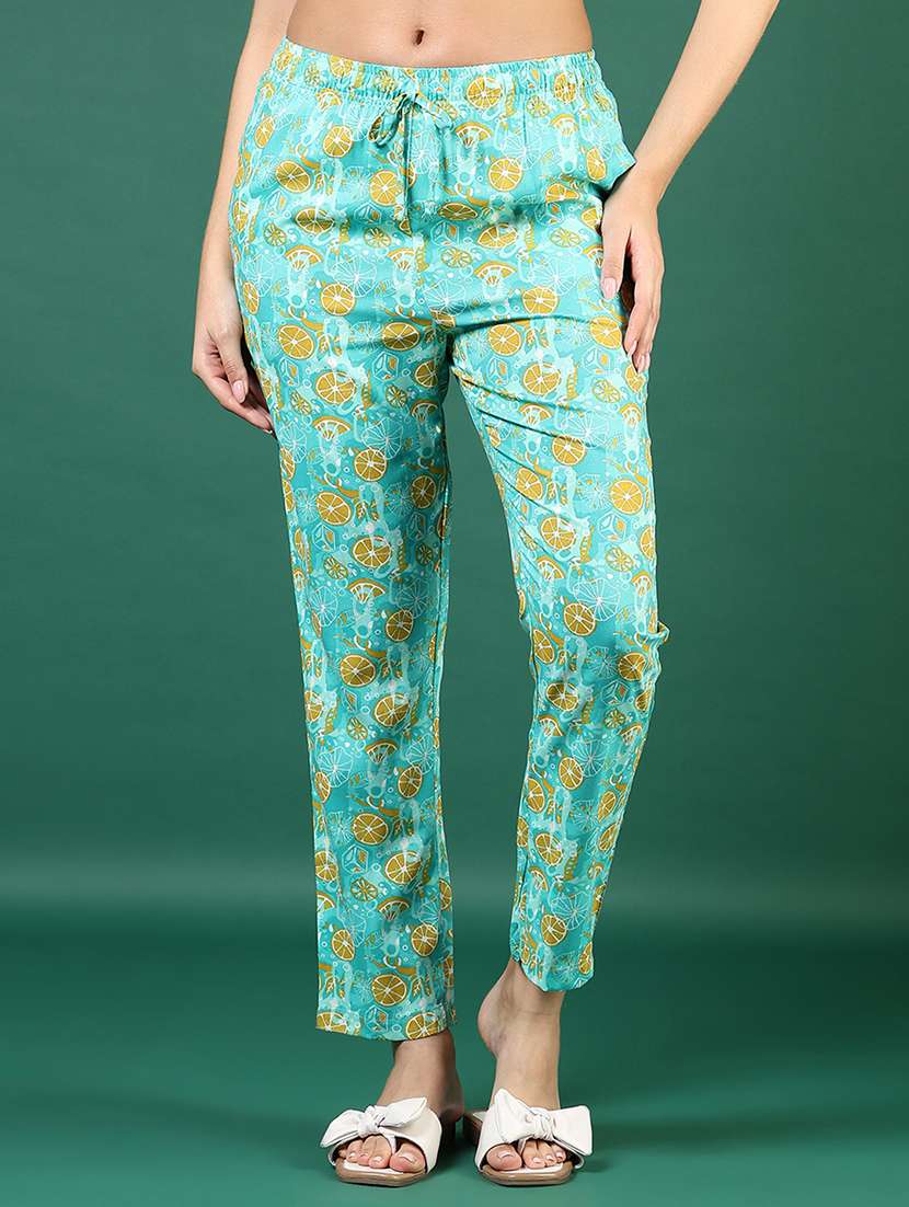 women printed low rise loungewear pajamas