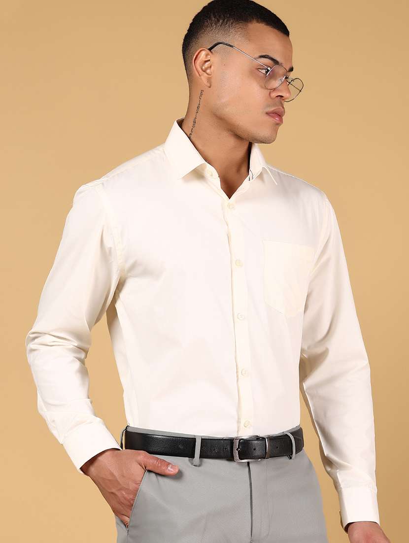 cream cotton formal shirt