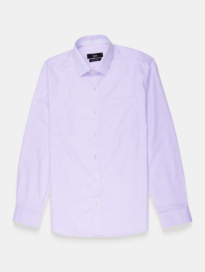 men solid collared long sleeve formal shirt