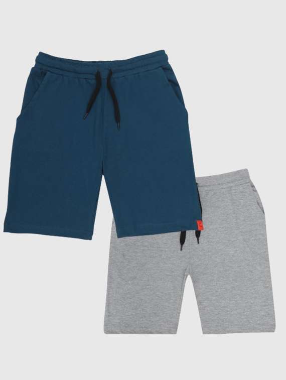 boys pack of 2 solid loungwear shorts