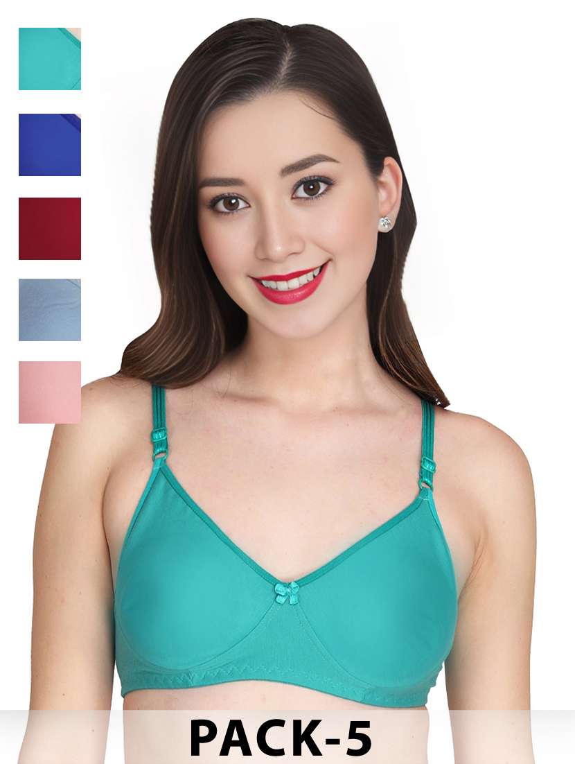 green cotton combos bra