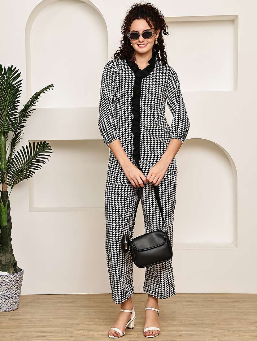 women printed top and trouser co-ord set