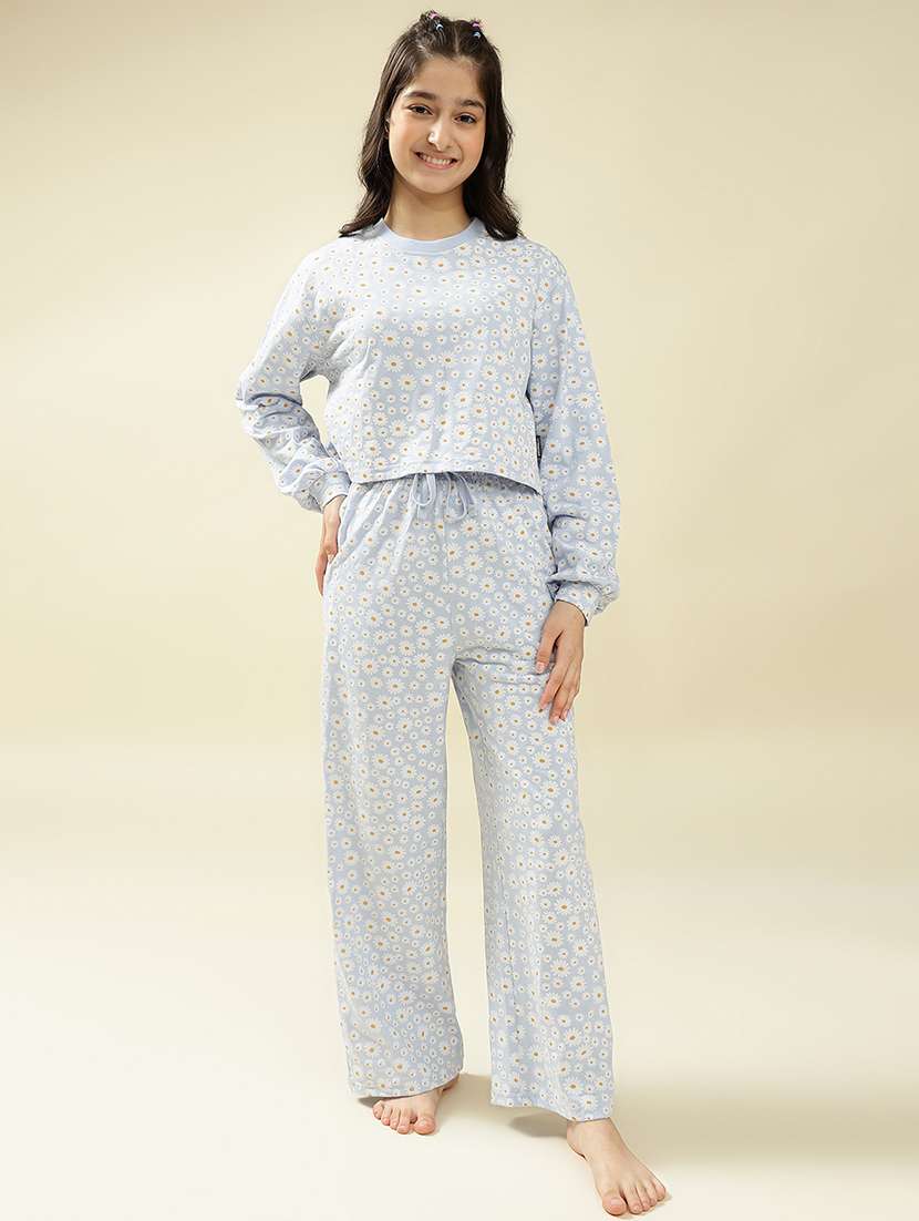 girls printed nightwear pyjama set