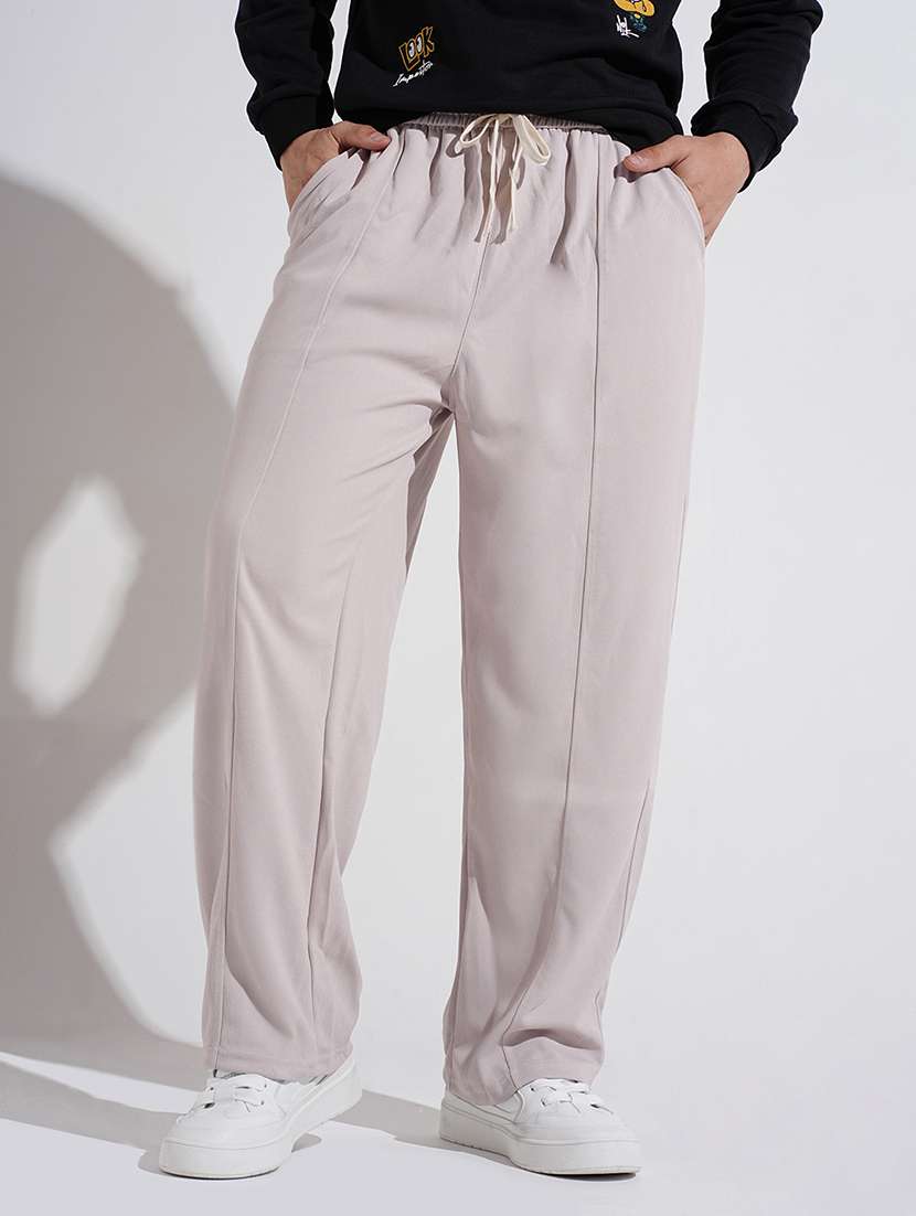 men solid mid rise relaxed fit track pants