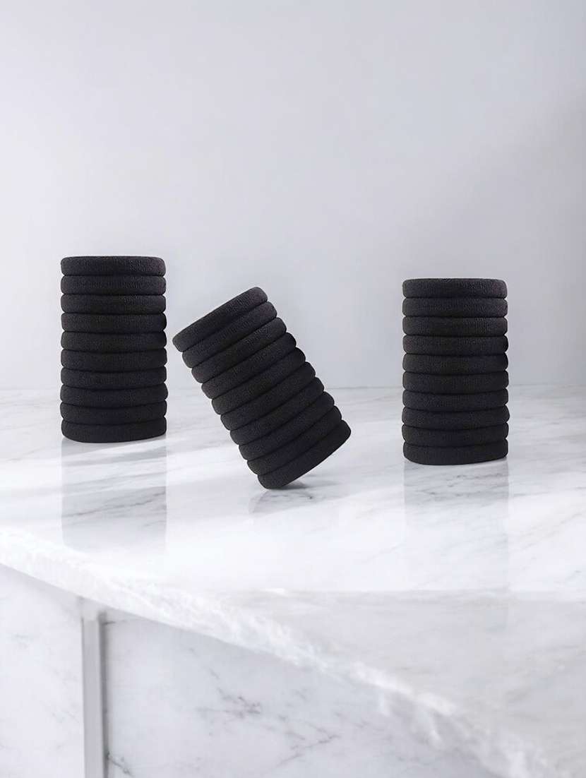 pack of 30 black solid rubber bands