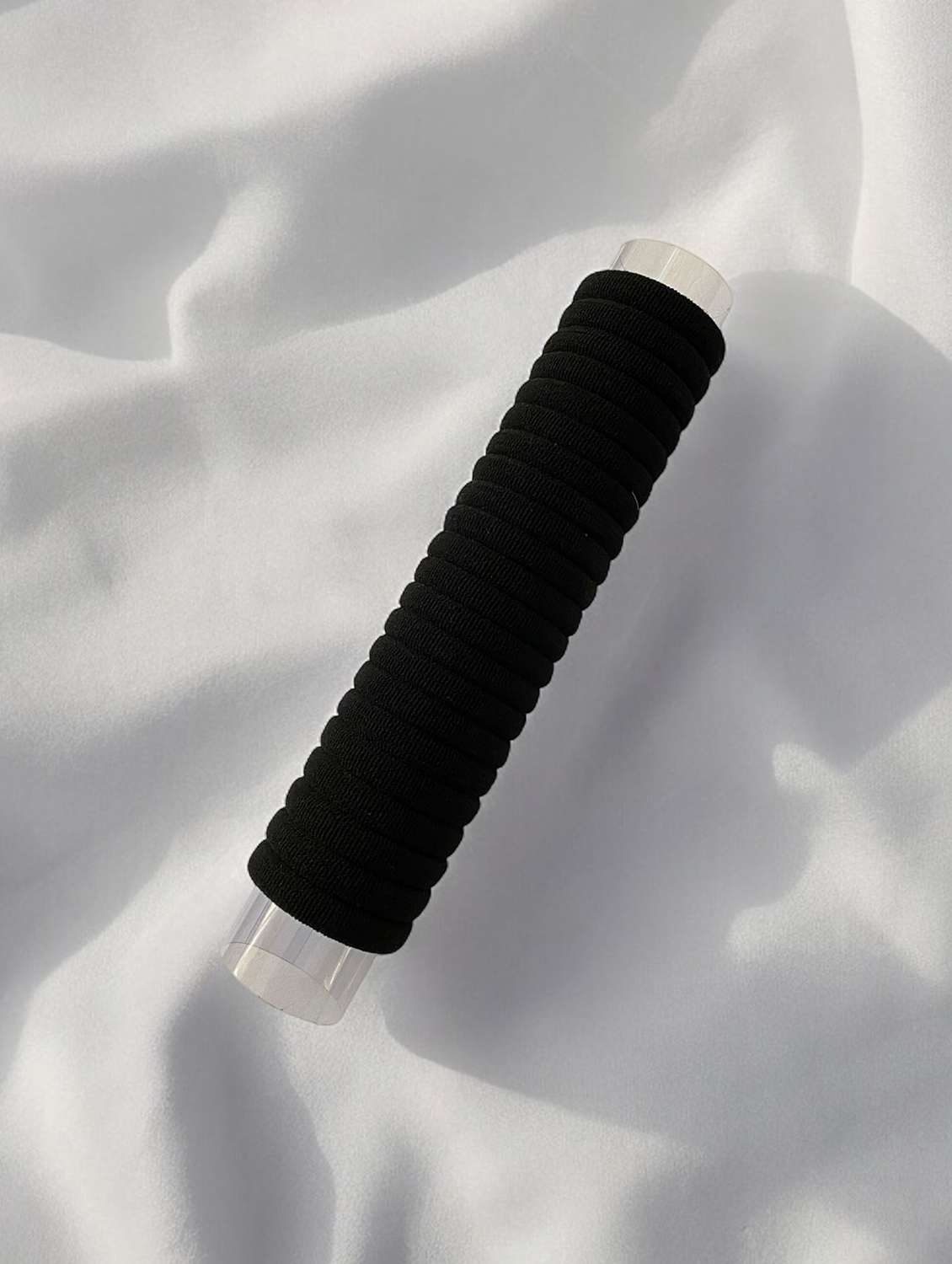 set of black solid rubber bands