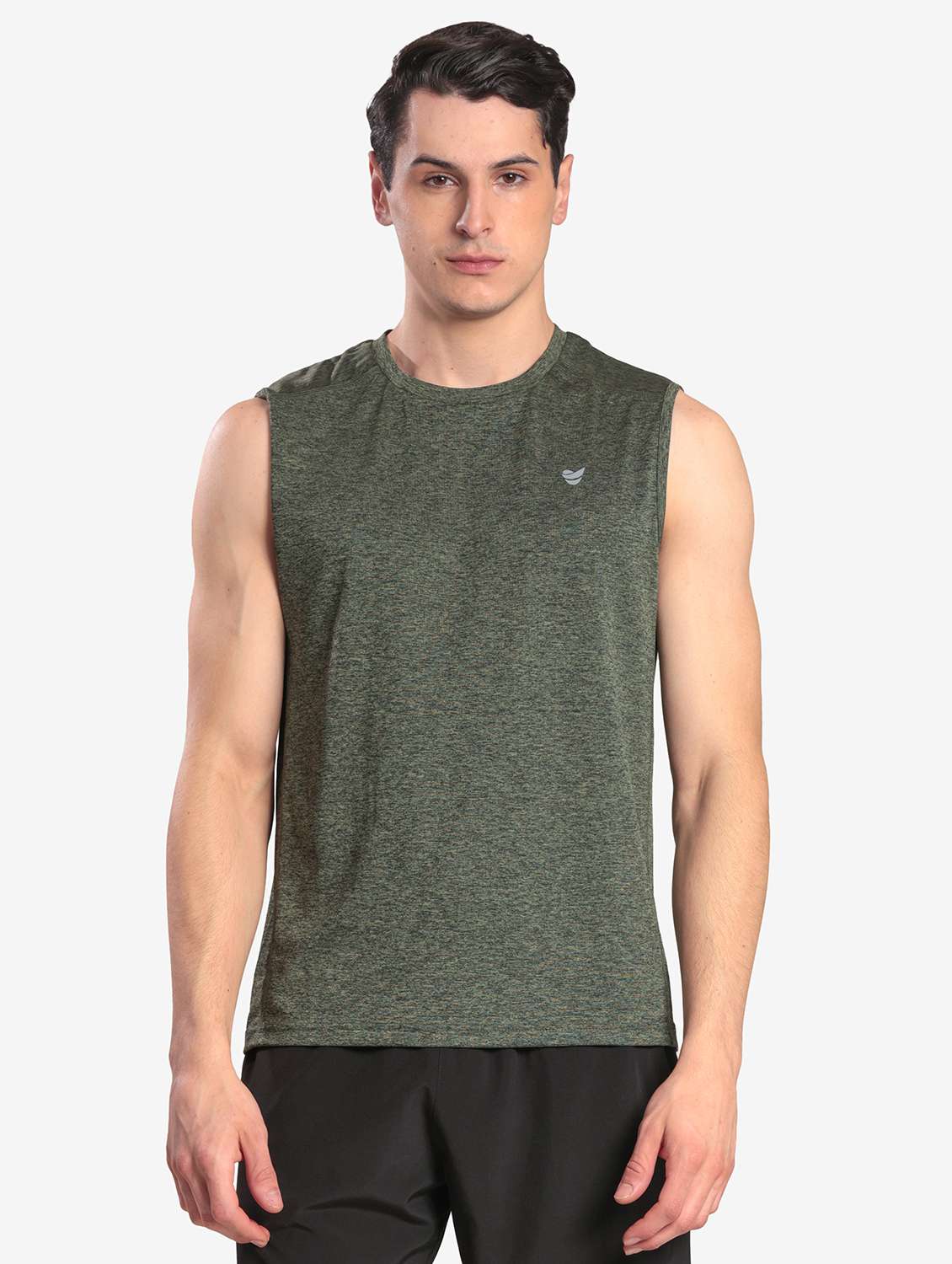 men printed sleeveless regular fit t-shirt