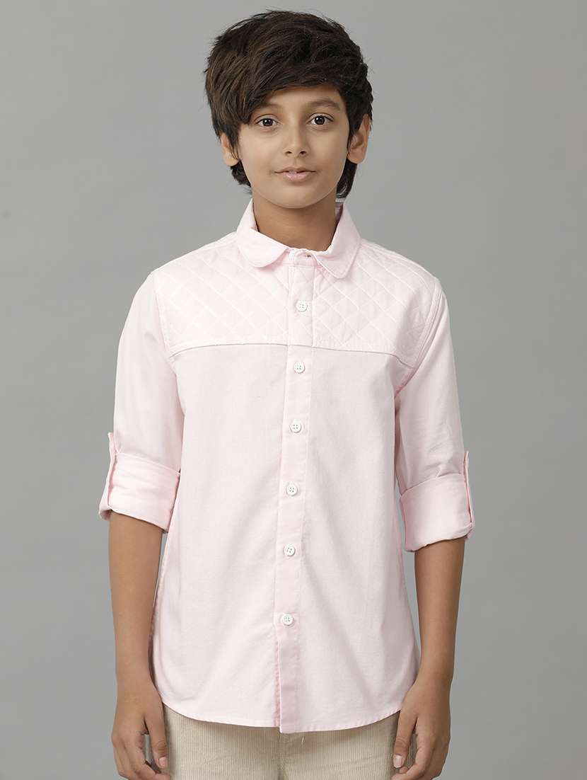 boy collared long sleeve regular fit shirt