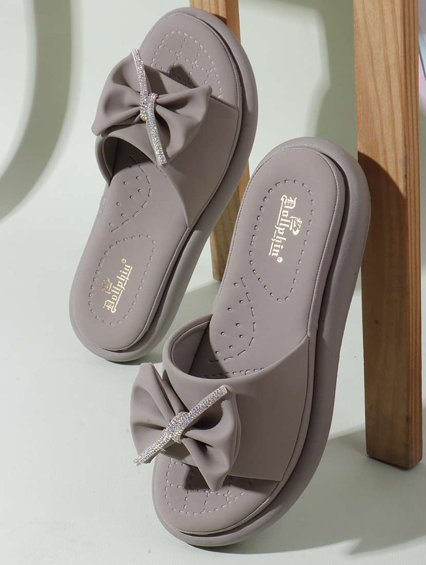 women solid slip on wedges