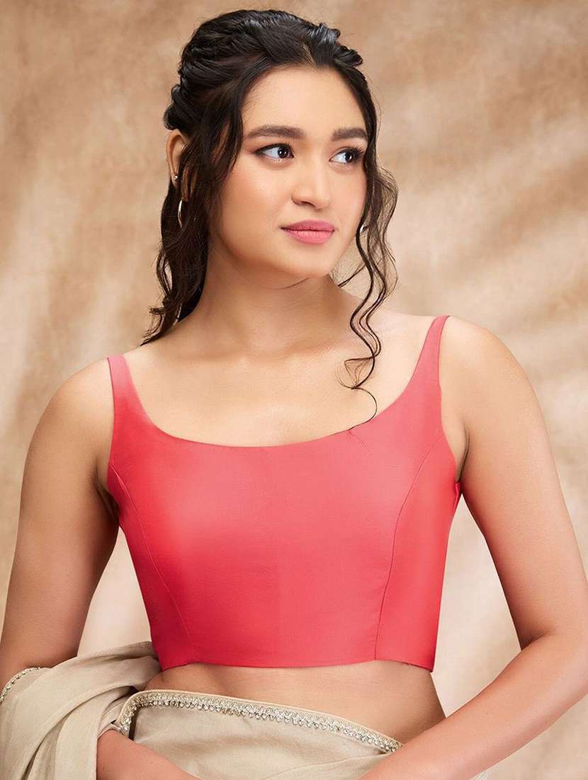 women solid sleeveless stitched blouse